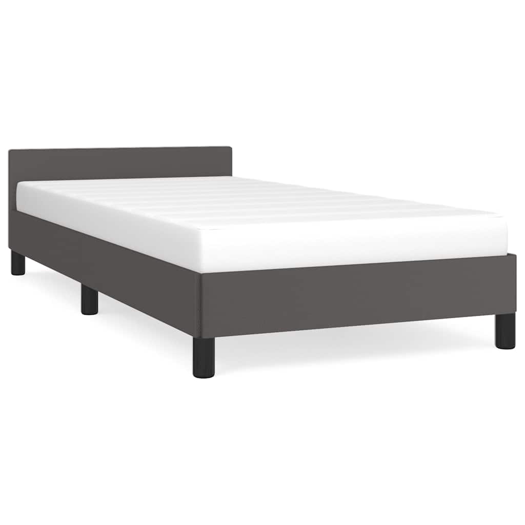 Giroletto con Testiera senza Materasso Grigio 100x200 cm