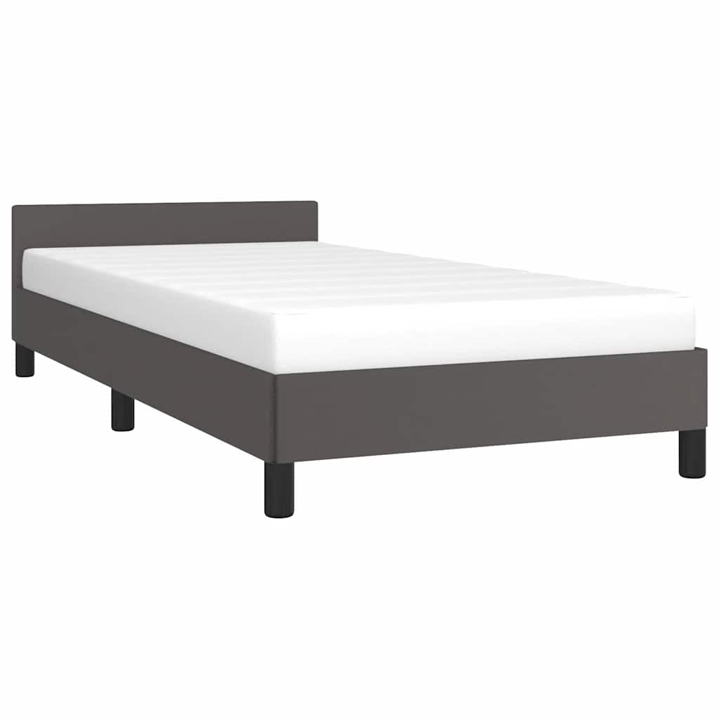 Giroletto con Testiera senza Materasso Grigio 100x200 cm