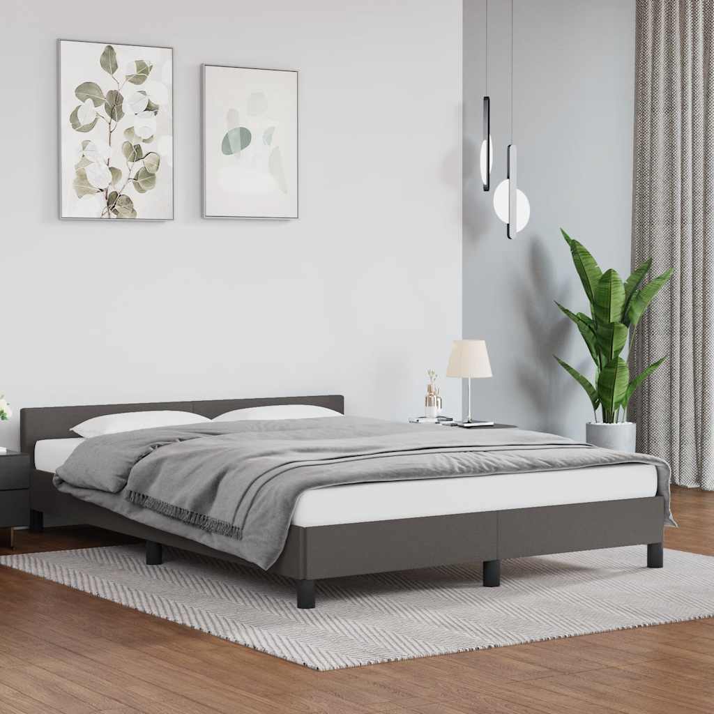 Giroletto con Testiera senza Materasso Grigio 140x190 cm