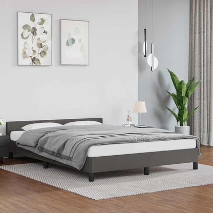 Giroletto con Testiera senza Materasso Grigio 140x190 cm