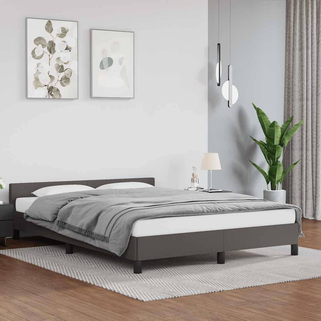 Giroletto con Testiera senza Materasso Grigio 140x200 cm