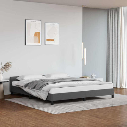 Giroletto con Testiera senza Materasso Grigio 160x200 cm