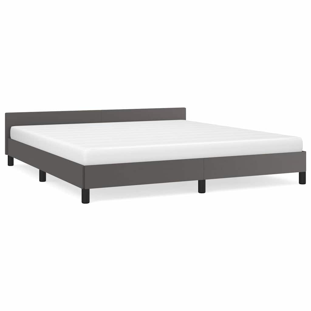 Giroletto con Testiera senza Materasso Grigio 180x200 cm