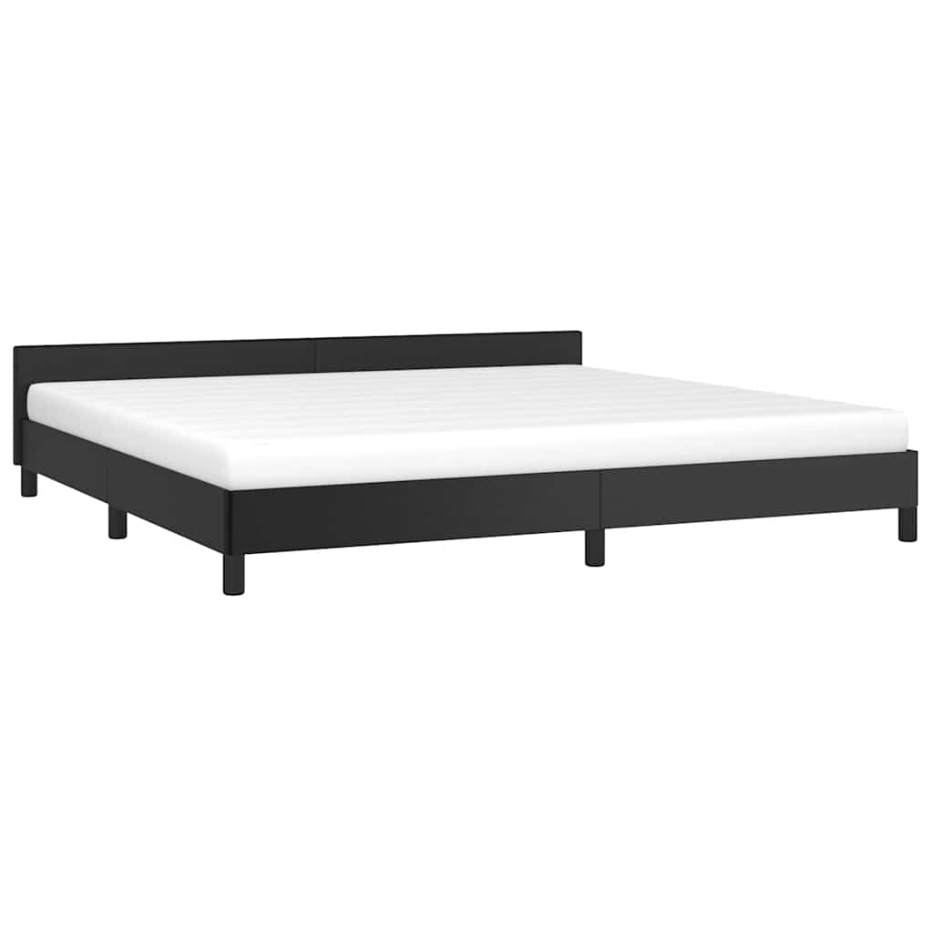 Giroletto con Testiera senza Materasso Nero 200x200 cm