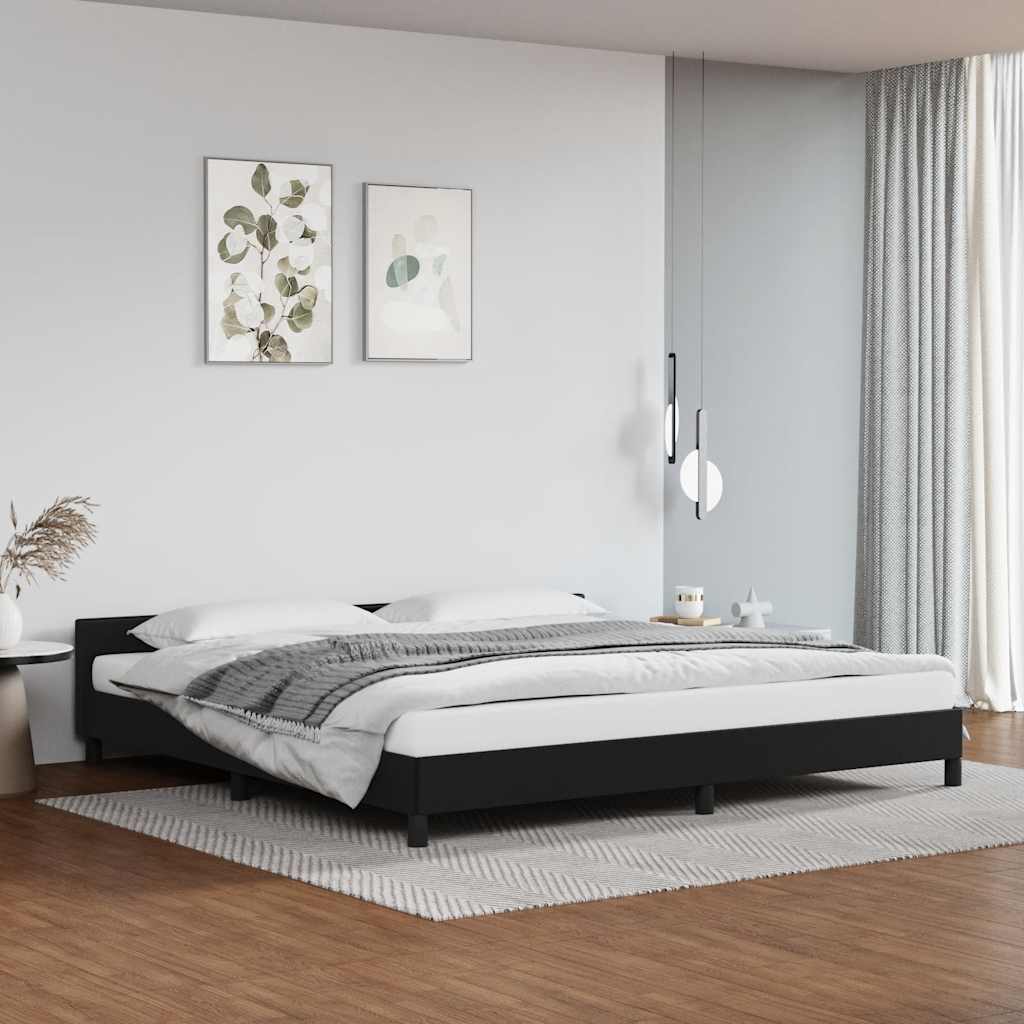 Giroletto con Testiera senza Materasso Nero 200x200 cm