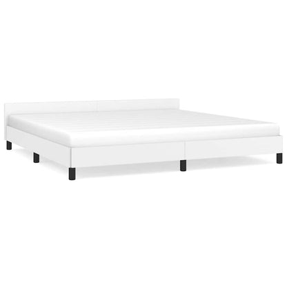 Giroletto con Testiera senza Materasso Bianco 200x200 cm
