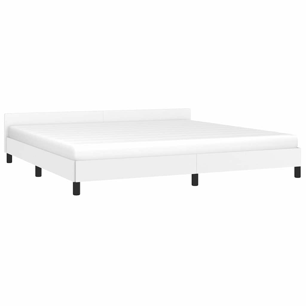 Giroletto con Testiera senza Materasso Bianco 200x200 cm