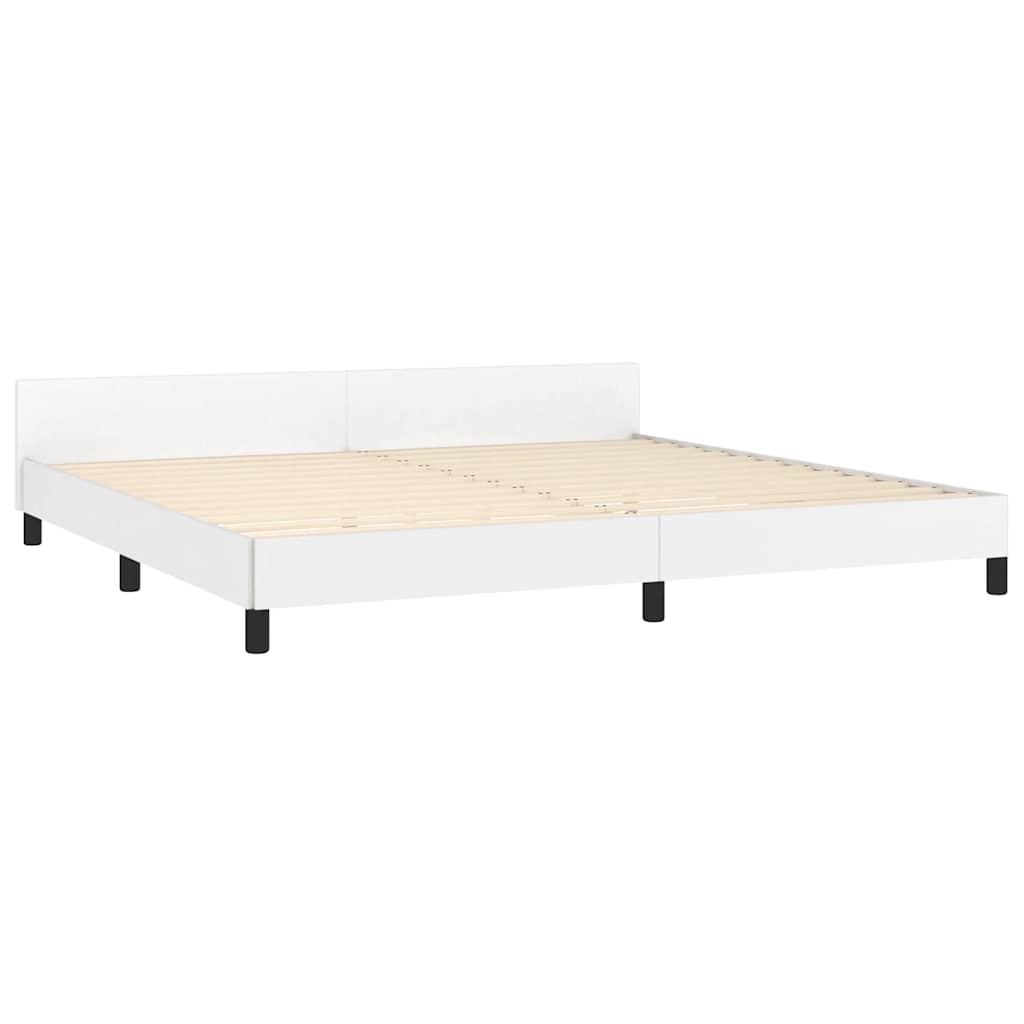 Giroletto con Testiera senza Materasso Bianco 200x200 cm