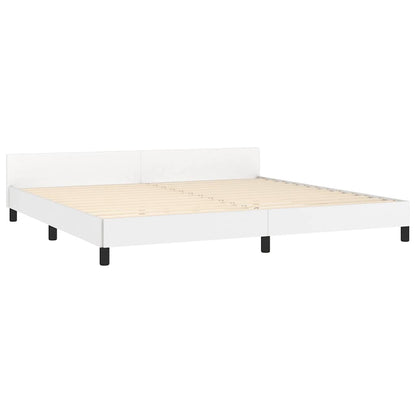 Giroletto con Testiera senza Materasso Bianco 200x200 cm