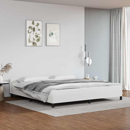 Giroletto con Testiera senza Materasso Bianco 200x200 cm