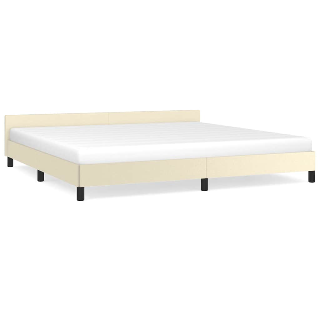 Giroletto con Testiera senza Materasso Crema 200x200 cm