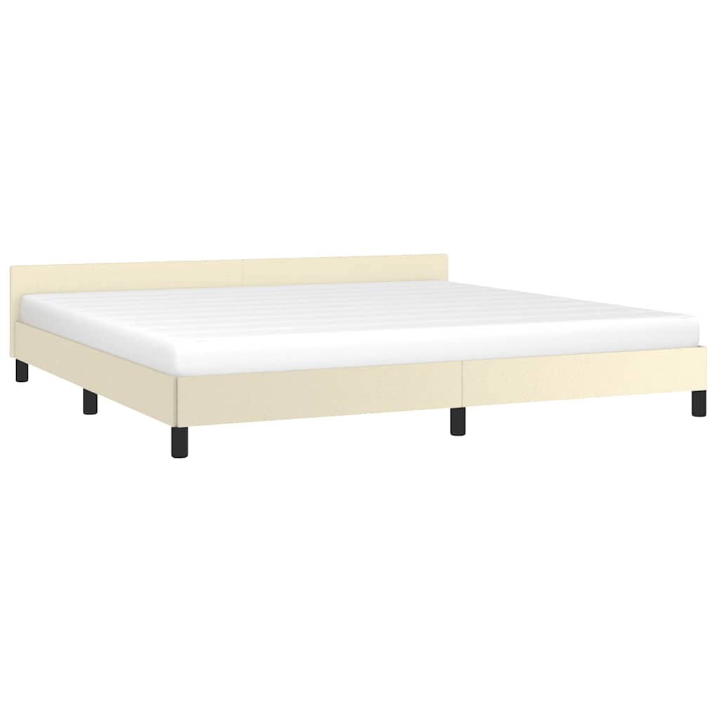 Giroletto con Testiera senza Materasso Crema 200x200 cm