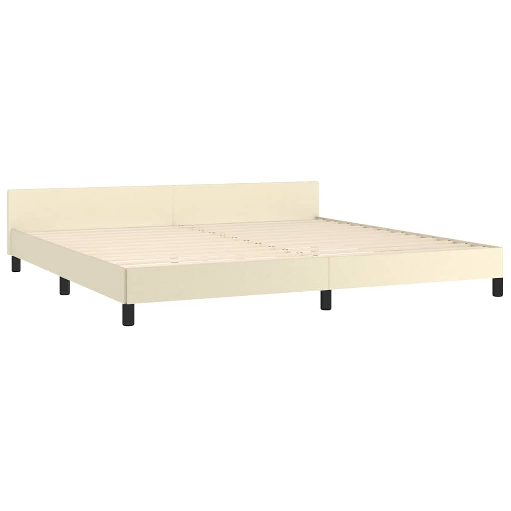 Giroletto con Testiera senza Materasso Crema 200x200 cm