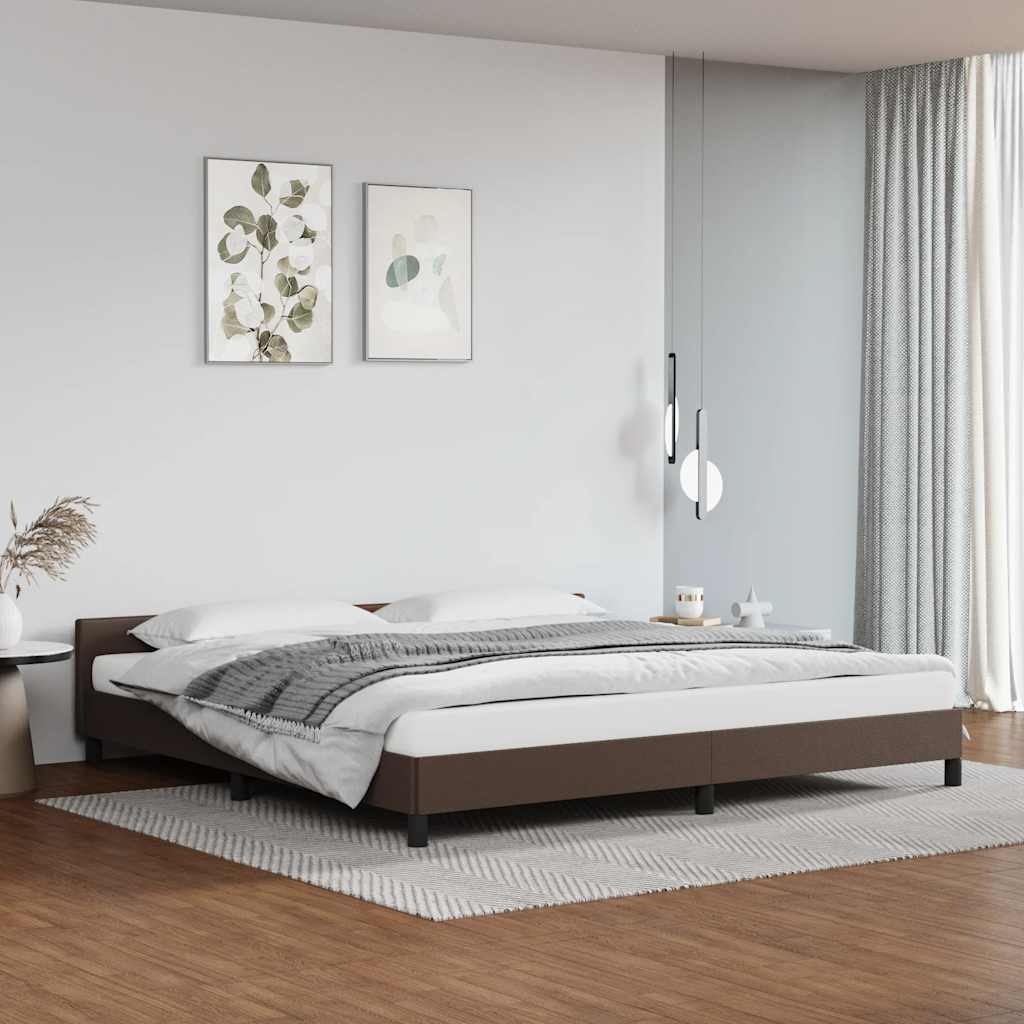 Giroletto con Testiera senza Materasso Marrone 200x200 cm