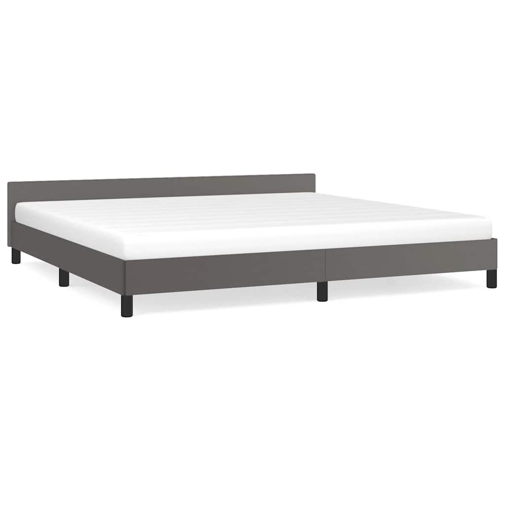 Giroletto con Testiera senza Materasso Grigio 200x200 cm
