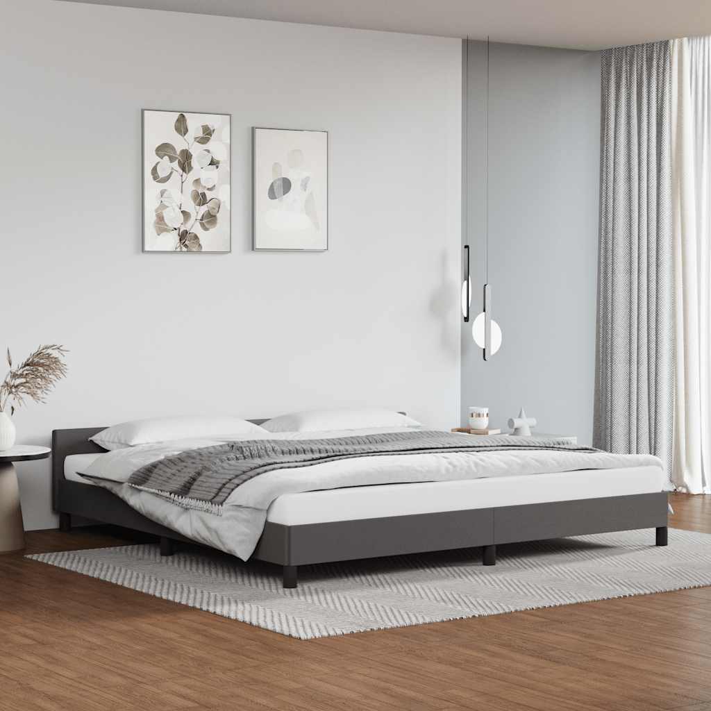 Giroletto con Testiera senza Materasso Grigio 200x200 cm
