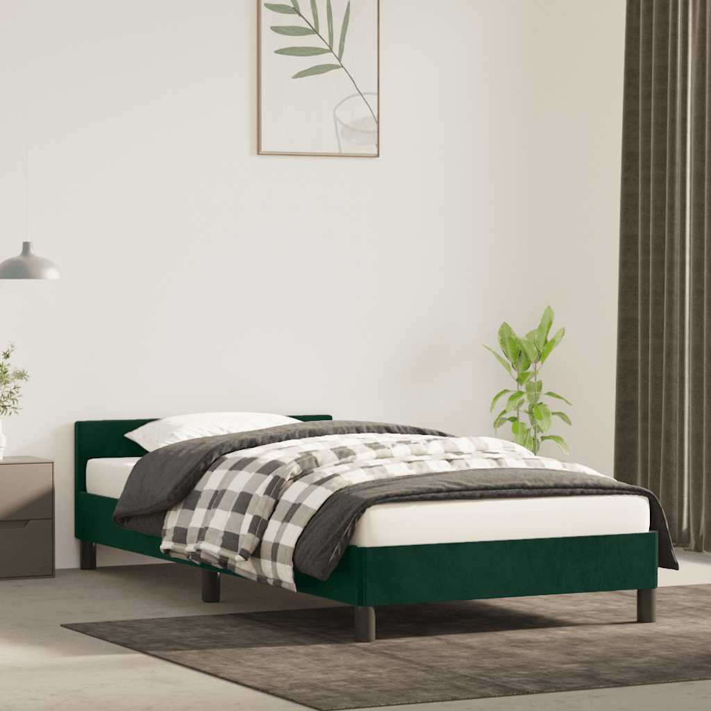 Giroletto senza Materasso Verde Scuro 80x200 cm in Velluto