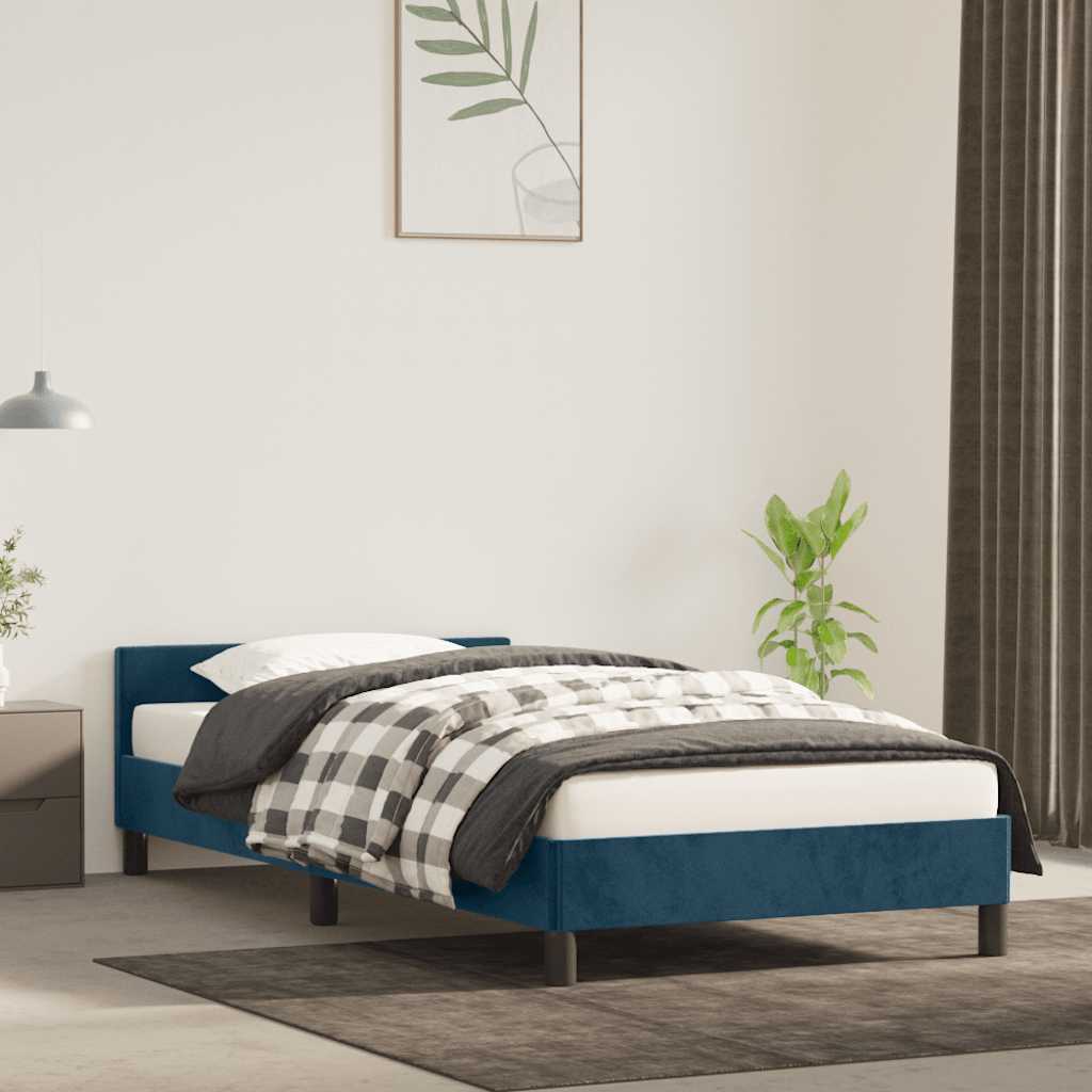 Giroletto senza Materasso Blu Scuro 80x200 cm in Velluto