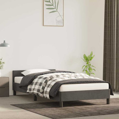 Giroletto senza Materasso Grigio Scuro 90x200 cm Velluto