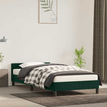 Giroletto senza Materasso Verde Scuro 90x200 cm in Velluto