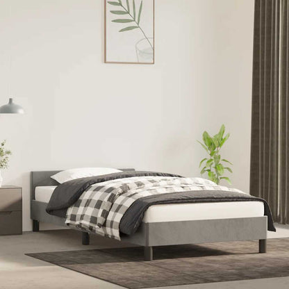 Giroletto senza Materasso Grigio Chiaro 100x200 cm Velluto