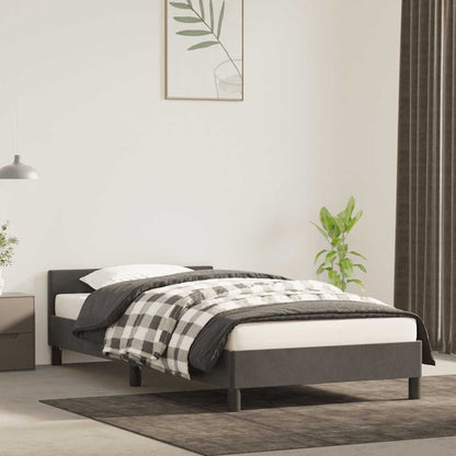 Giroletto senza Materasso Grigio Scuro 100x200 cm Velluto