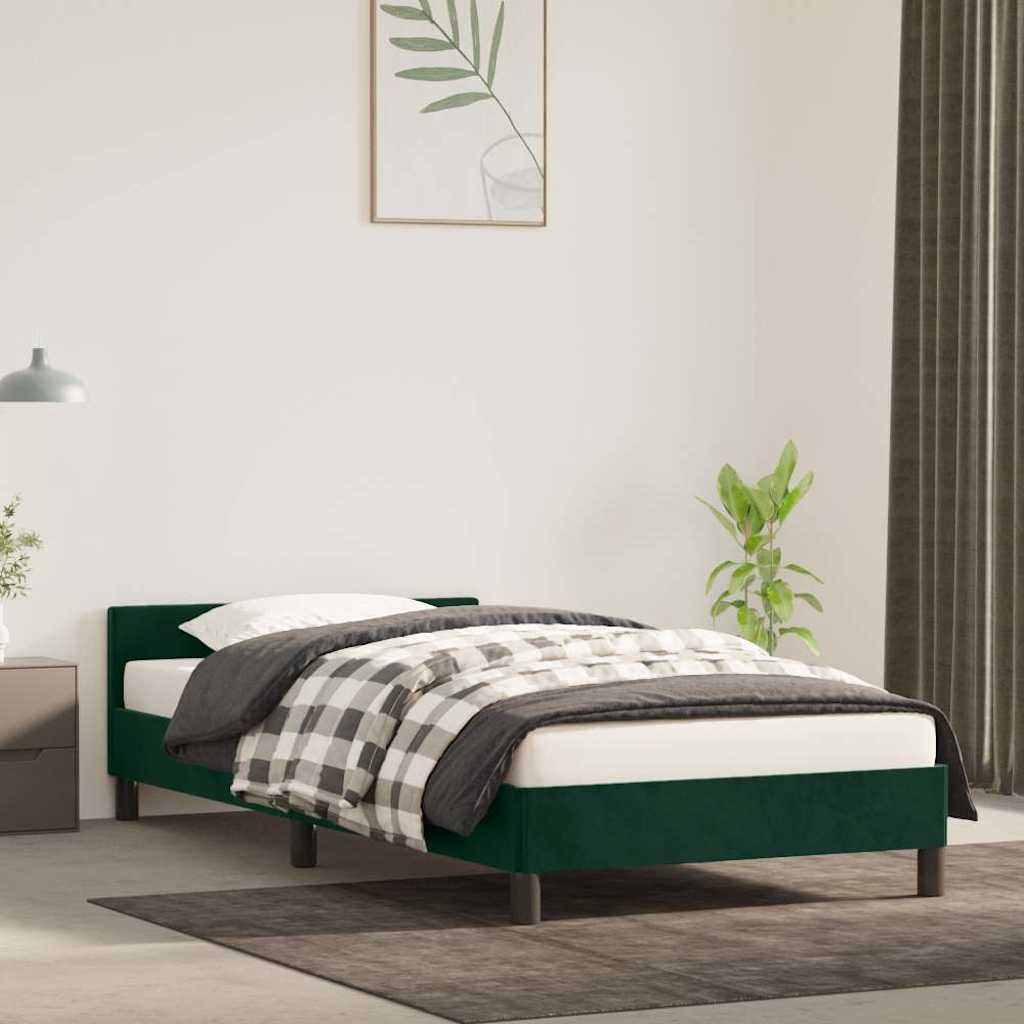 Giroletto senza Materasso Verde Scuro 100x200 cm in Velluto