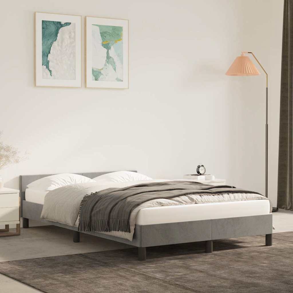 Giroletto senza Materasso Grigio Chiaro 120x200 cm Velluto