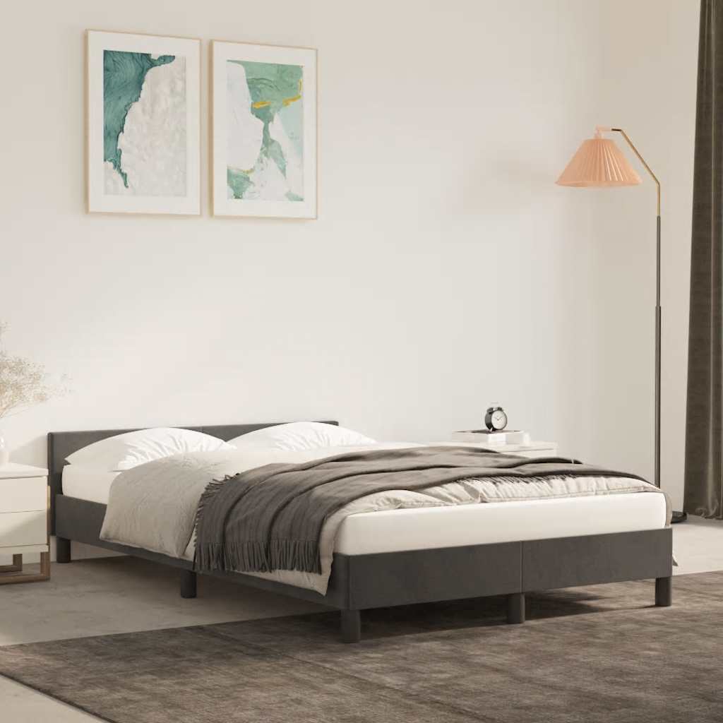 Giroletto senza Materasso Grigio Scuro 120x200 cm Velluto