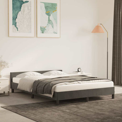 Giroletto senza Materasso Grigio Scuro 140x190 cm Velluto