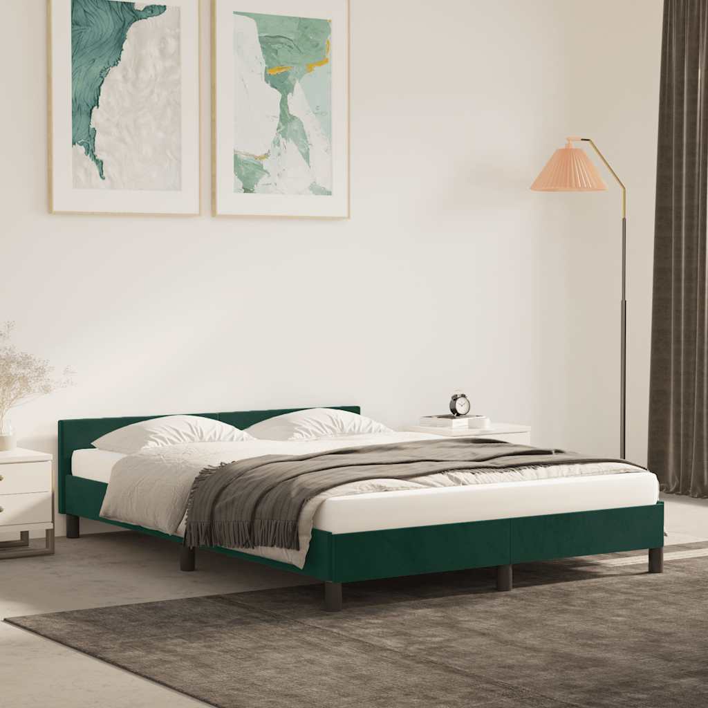 Giroletto senza Materasso Verde Scuro 140x190 cm in Velluto