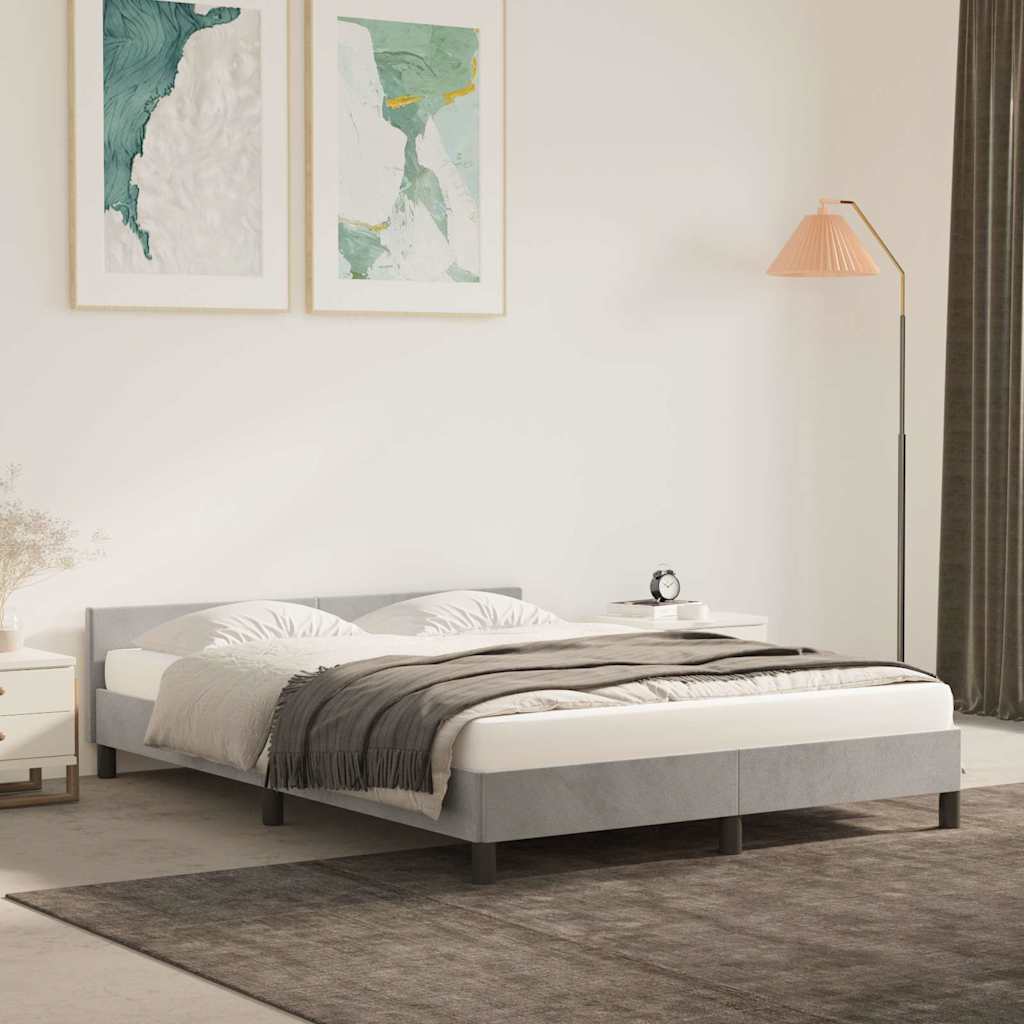 Giroletto senza Materasso Grigio Chiaro 140x200 cm Velluto
