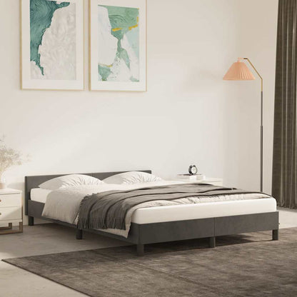 Giroletto senza Materasso Grigio Scuro 140x200 cm Velluto