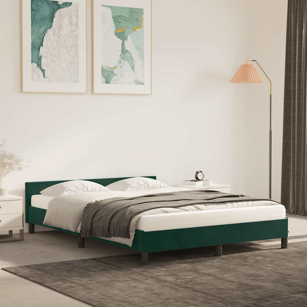 Giroletto senza Materasso Verde Scuro 140x200 cm in Velluto