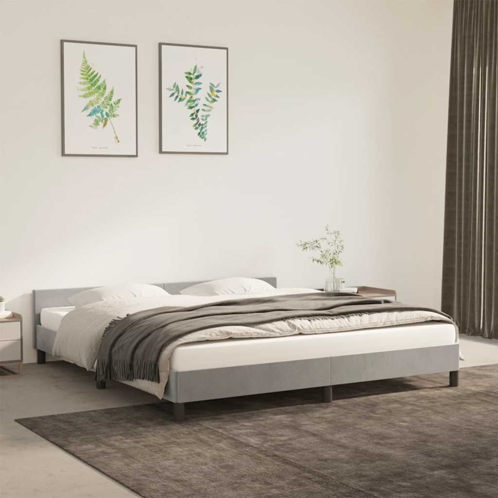 Giroletto senza Materasso Grigio Chiaro 160x200 cm Velluto