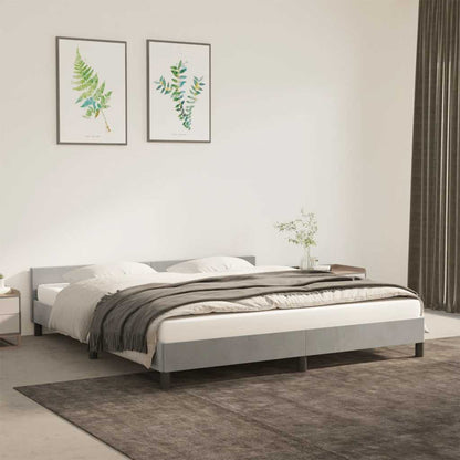 Giroletto senza Materasso Grigio Chiaro 160x200 cm Velluto