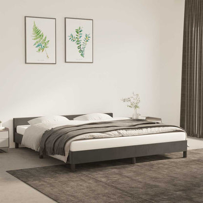 Giroletto senza Materasso Grigio Scuro 160x200 cm Velluto