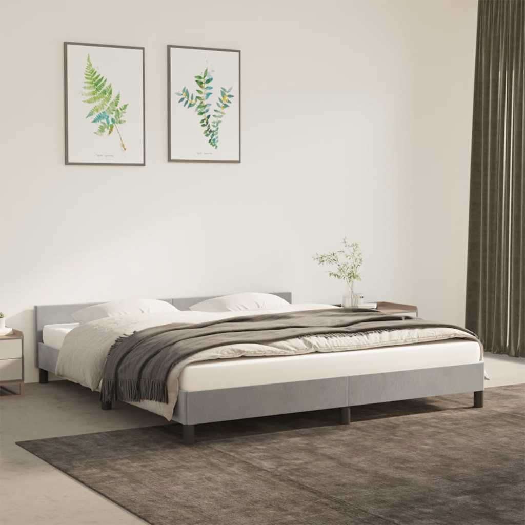 Giroletto senza Materasso Grigio Chiaro 180x200 cm Velluto