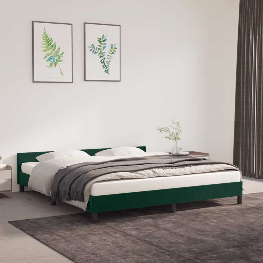 Giroletto senza Materasso Verde Scuro 180x200 cm in Velluto