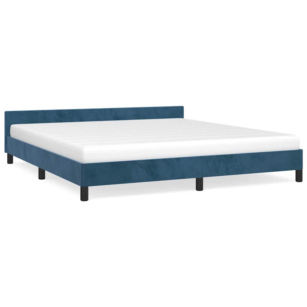 Giroletto senza Materasso Blu Scuro 180x200 cm in Velluto