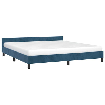Giroletto senza Materasso Blu Scuro 180x200 cm in Velluto