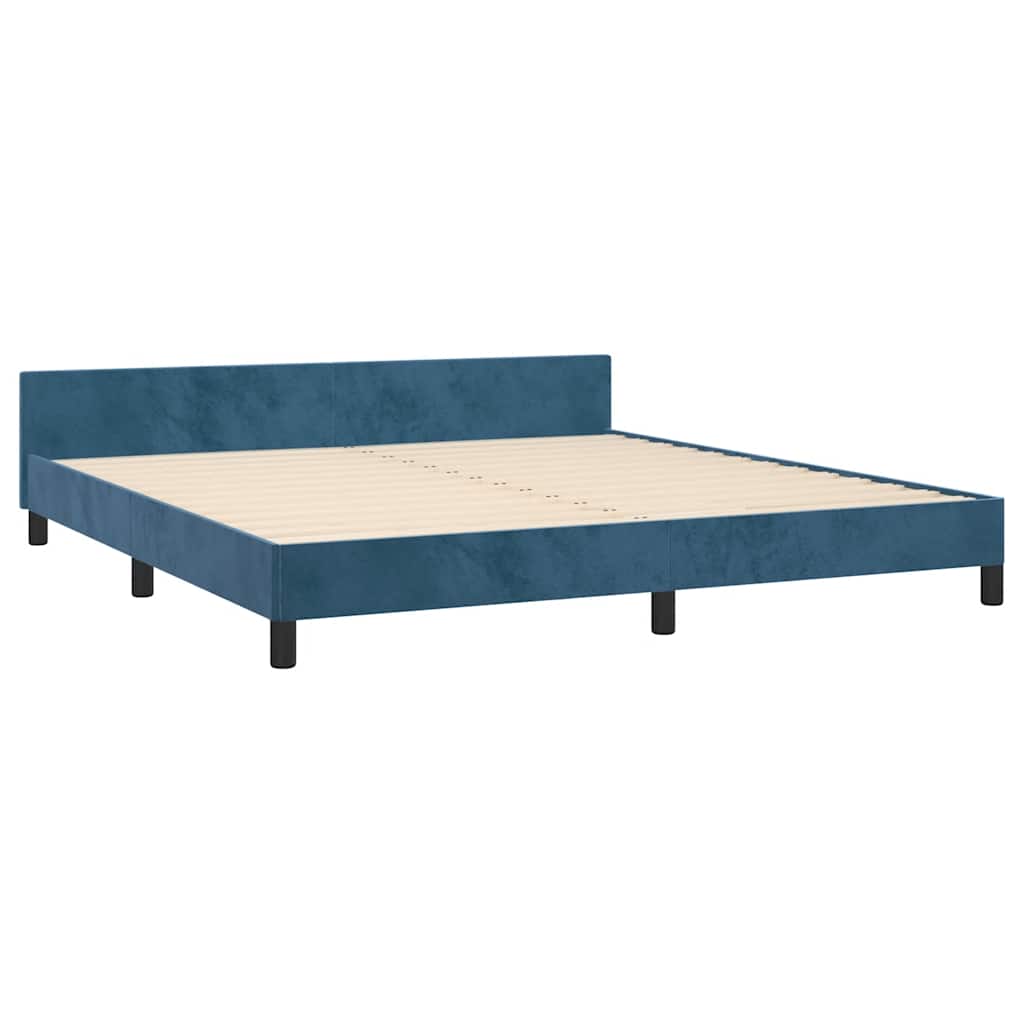 Giroletto senza Materasso Blu Scuro 180x200 cm in Velluto