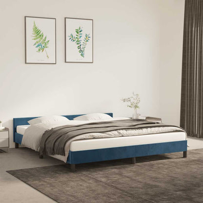Giroletto senza Materasso Blu Scuro 180x200 cm in Velluto