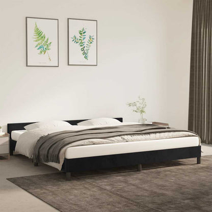 Giroletto senza Materasso Nero 200x200 cm in Velluto