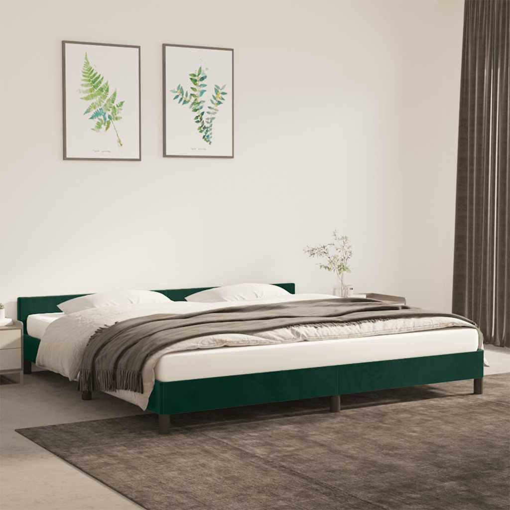 Giroletto senza Materasso Verde Scuro 200x200 cm in Velluto
