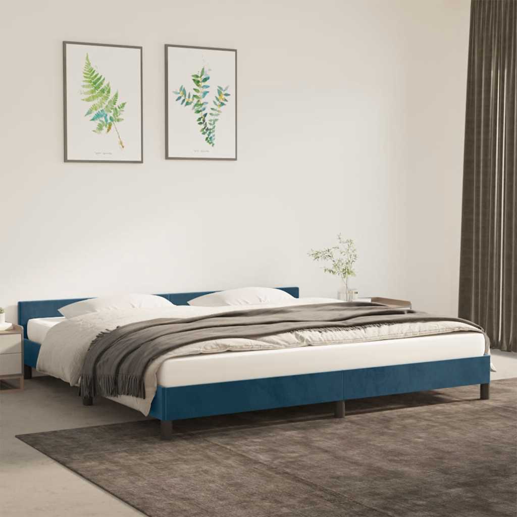 Giroletto senza Materasso Blu Scuro 200x200 cm in Velluto