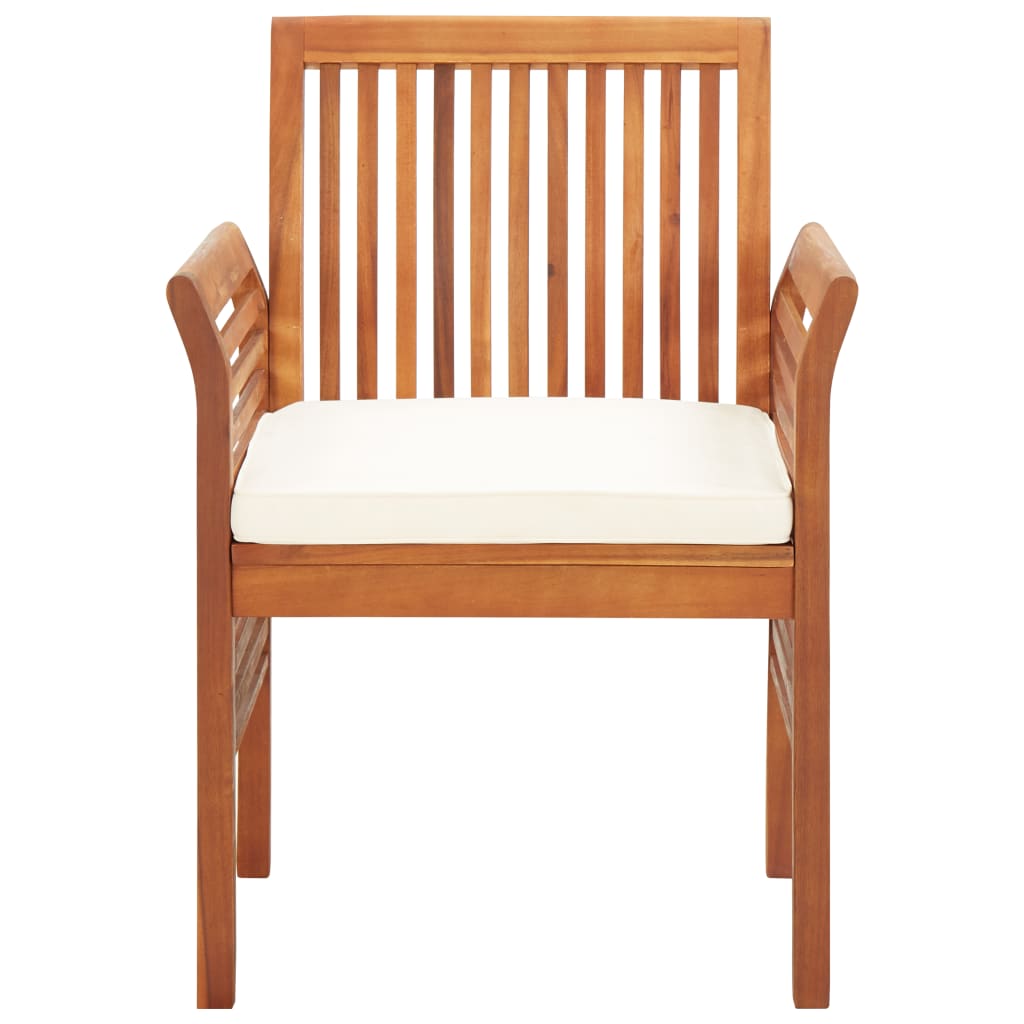Sedie da Pranzo Giardino con Cuscini 4 pz Legno Massello Acacia