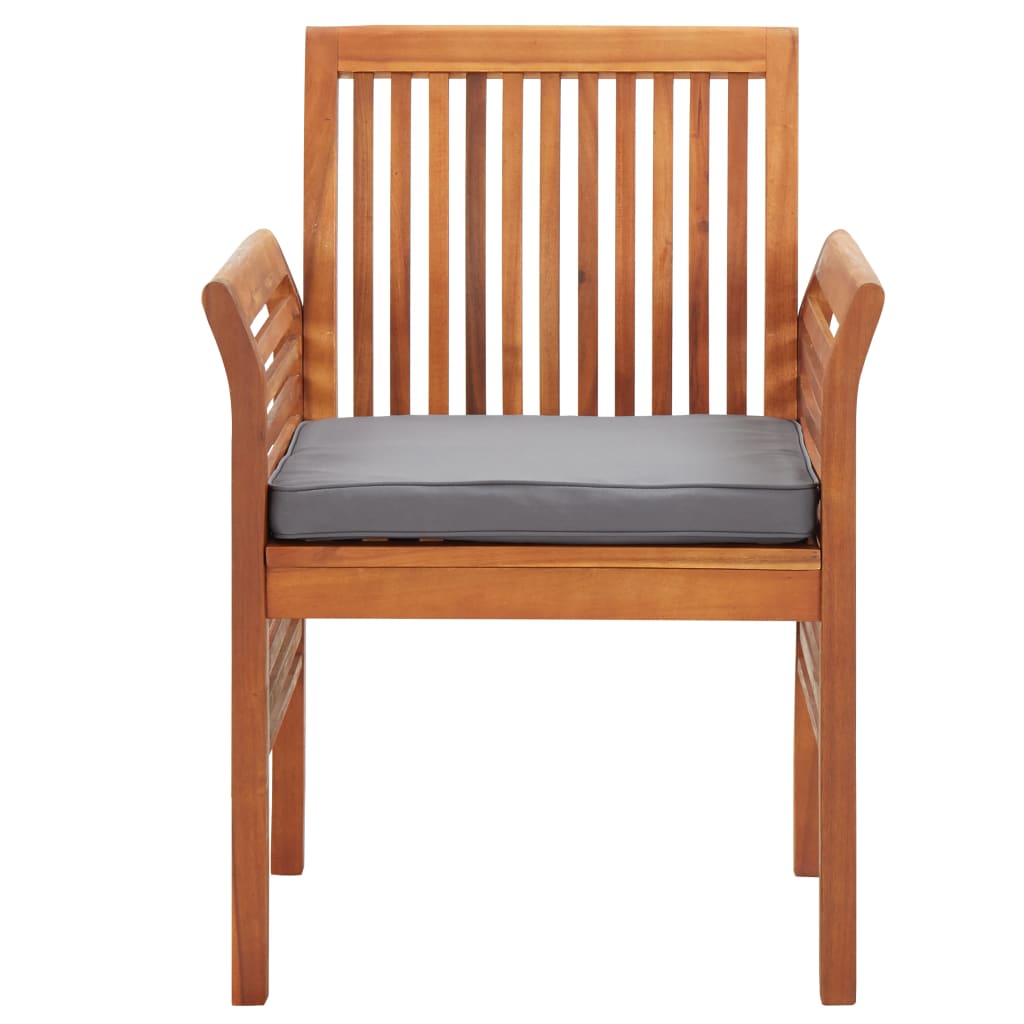 Sedie da Pranzo Giardino con Cuscini 4 pz Legno Massello Acacia