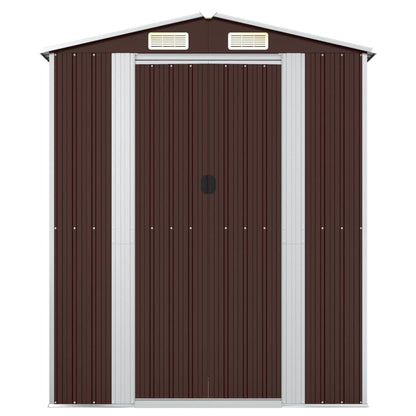 Capanno da Giardino Marrone Scuro 192x108x223cm Acciaio Zincato