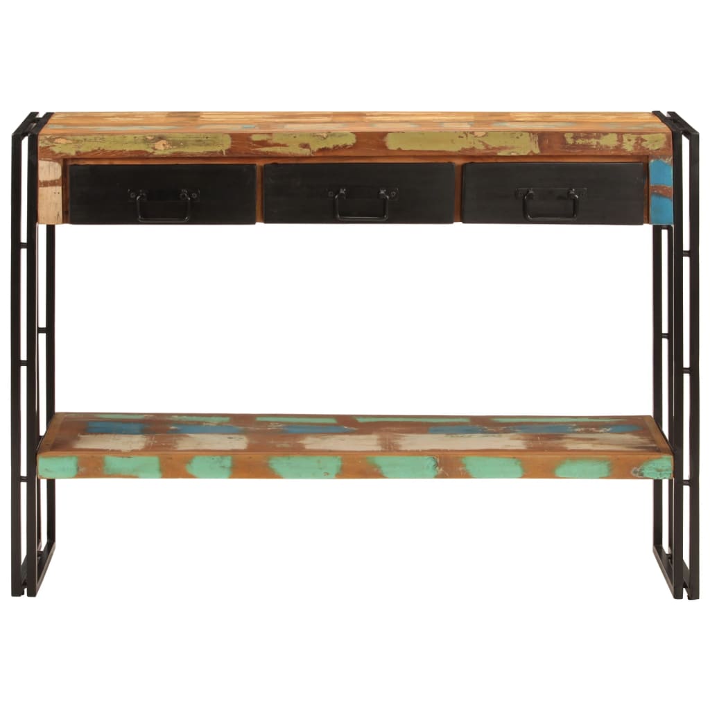 Tavolo Consolle 110x30x76 cm in Legno Massello Riciclato